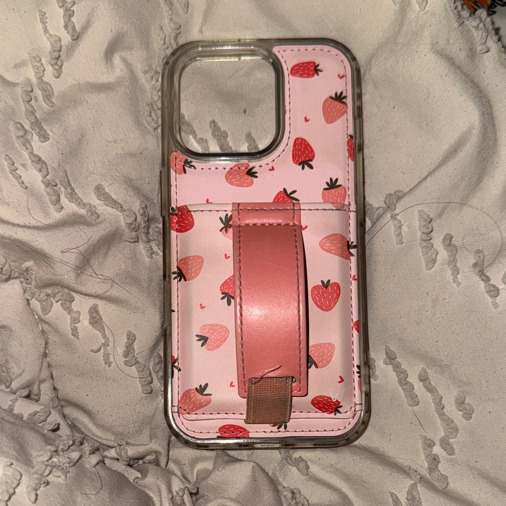 Strawberry Pattern Pink Walli Phone 16 Pro